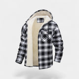 Manteau bûcheron homme doublé polaire – plaid à capuche classique moderne
