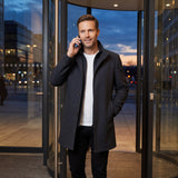 Manteau Homme en Laine – Col Double Mi-Long