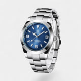 Montre pour Homme Bracelet Acier Inoxydable – Quartz Lumineuse et Étanche 41 mm