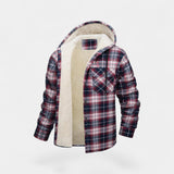 Manteau bûcheron homme doublé polaire – plaid à capuche classique moderne