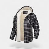 Manteau bûcheron homme doublé polaire – plaid à capuche classique moderne