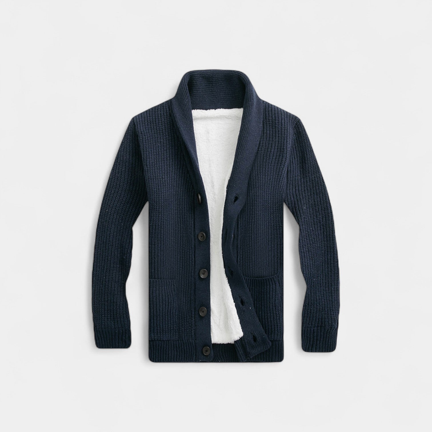 Cardigan en laine pour homme - Col V au style minimaliste intemporel