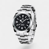 Montre pour Homme Bracelet Acier Inoxydable – Quartz Lumineuse et Étanche 41 mm