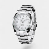 Montre pour Homme Bracelet Acier Inoxydable – Quartz Lumineuse et Étanche 41 mm