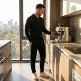 Ensemble homme manches longues coton mélangé – raffiné, ajusté, confort quotidien