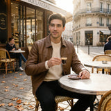 Manteau homme ajusté en cuir PU