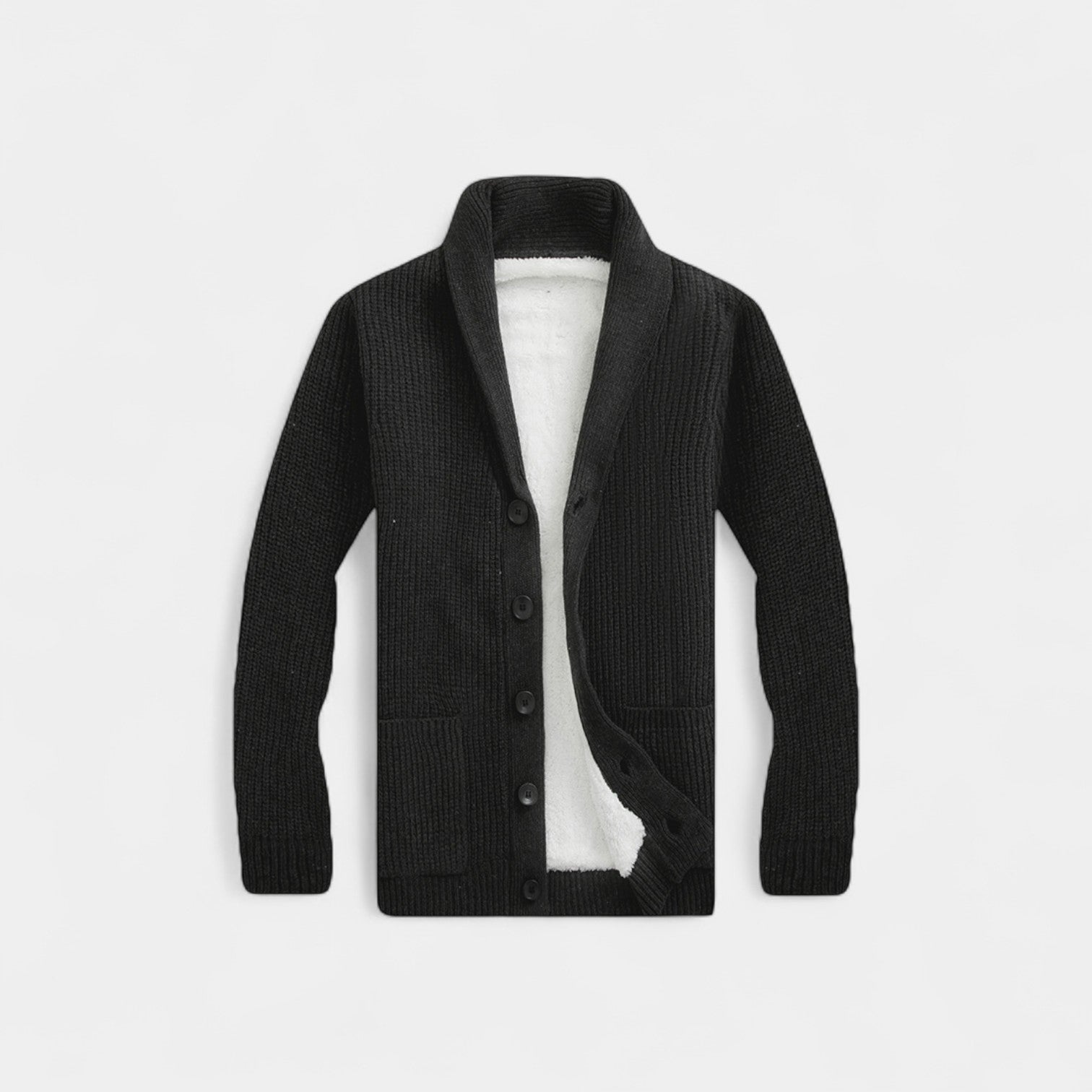 Cardigan en laine pour homme - Col V au style minimaliste intemporel