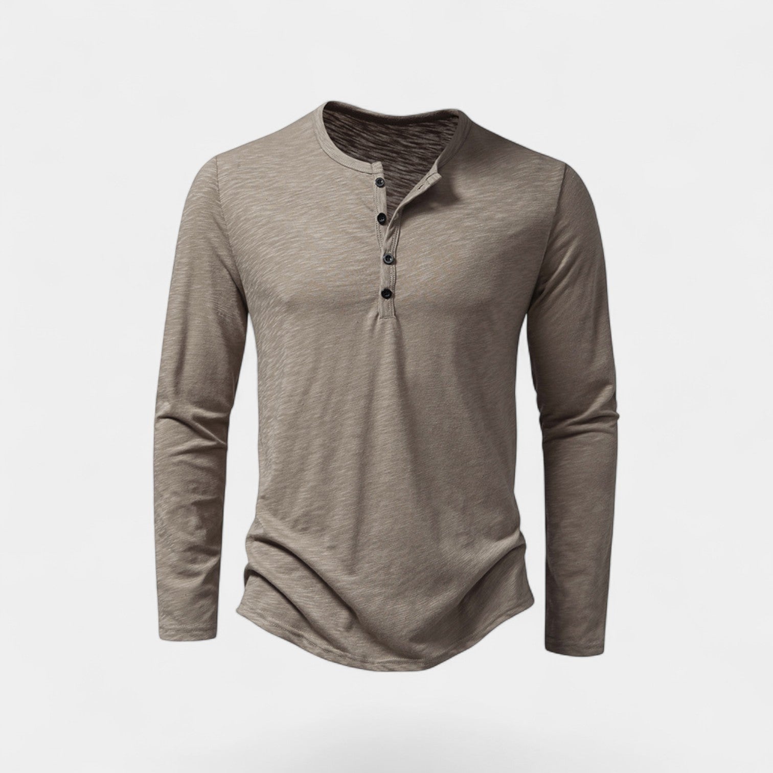 T-shirt homme manches longues à boutons – mélange technique casual raffiné