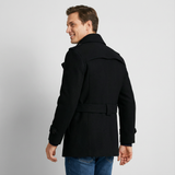 Manteau trench mi-long homme en coton mélangé