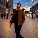 Veste courte en daim homme coupe ample