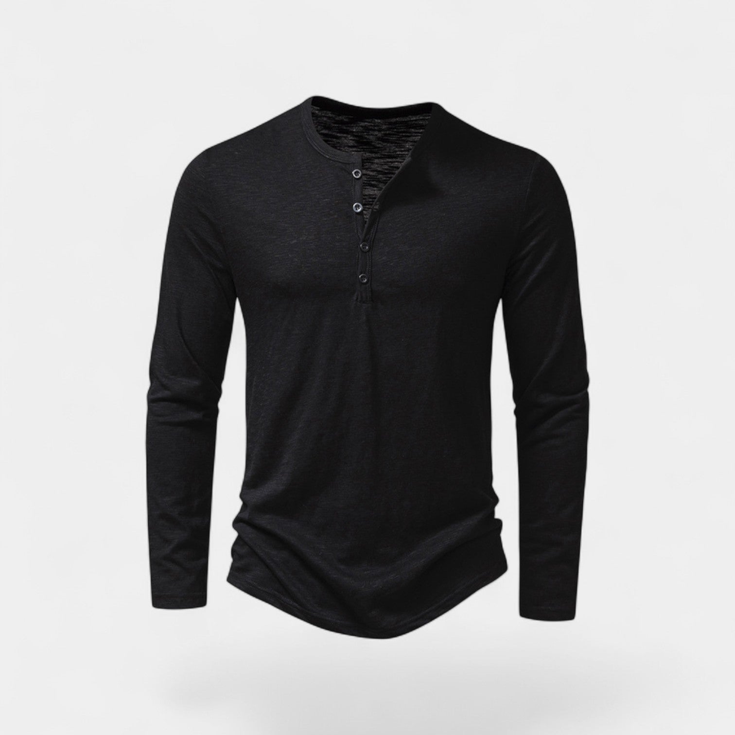 T-shirt homme manches longues à boutons – mélange technique casual raffiné