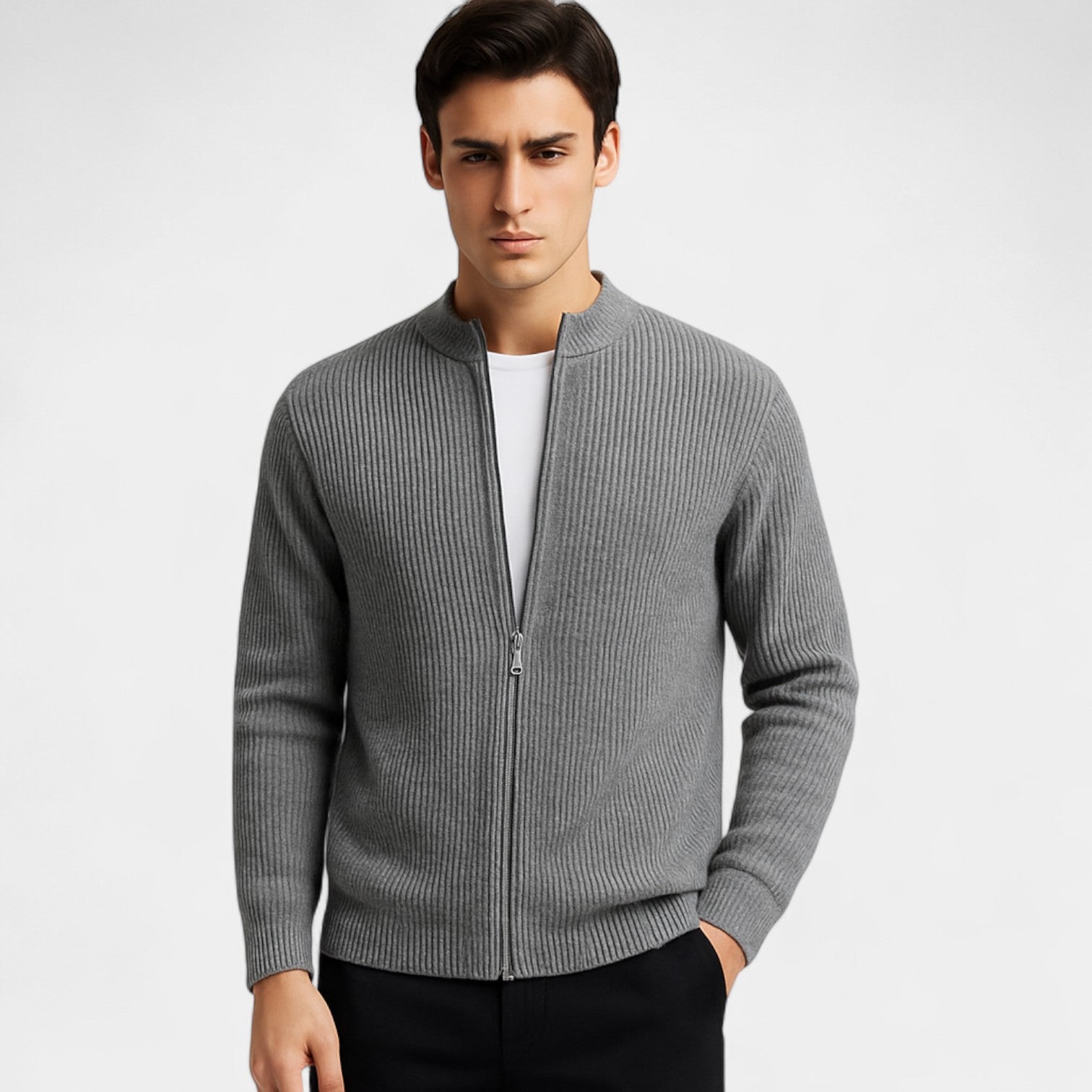 Cardigan Slim Fit pour Homme – Élégance Minimaliste Quotidienne