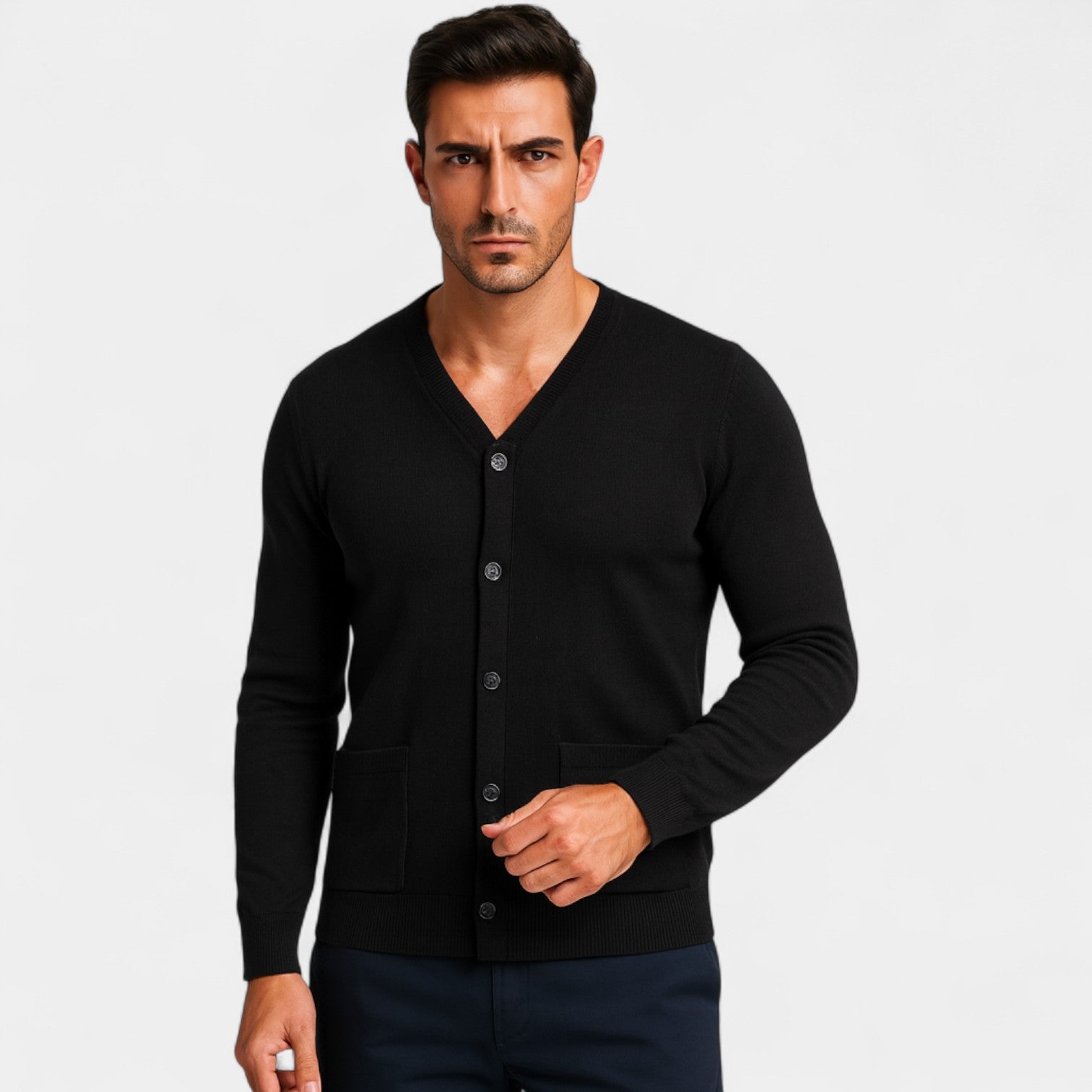 Gilet Homme Col V en Laine – Superposition Minimaliste Intemporelle