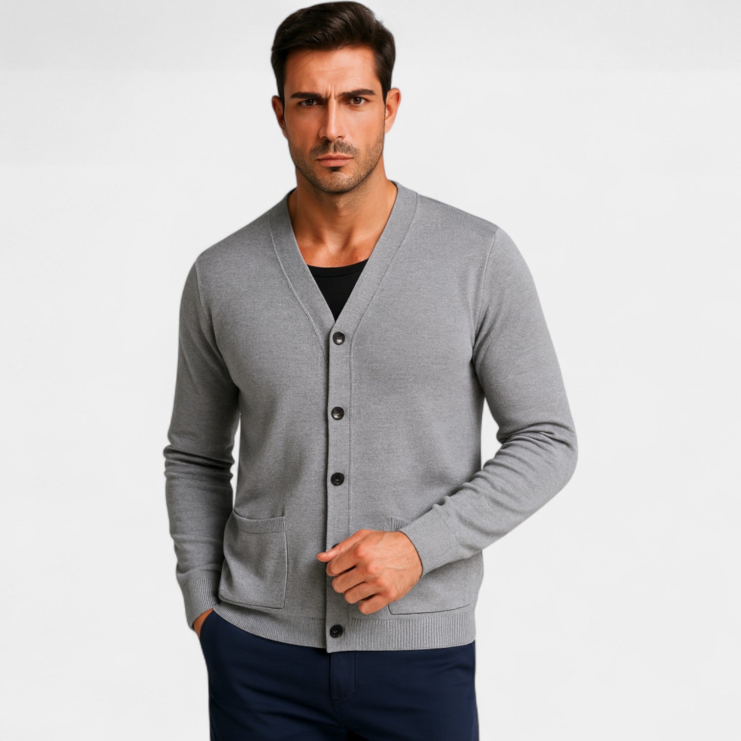 Gilet Homme Col V en Laine – Superposition Minimaliste Intemporelle