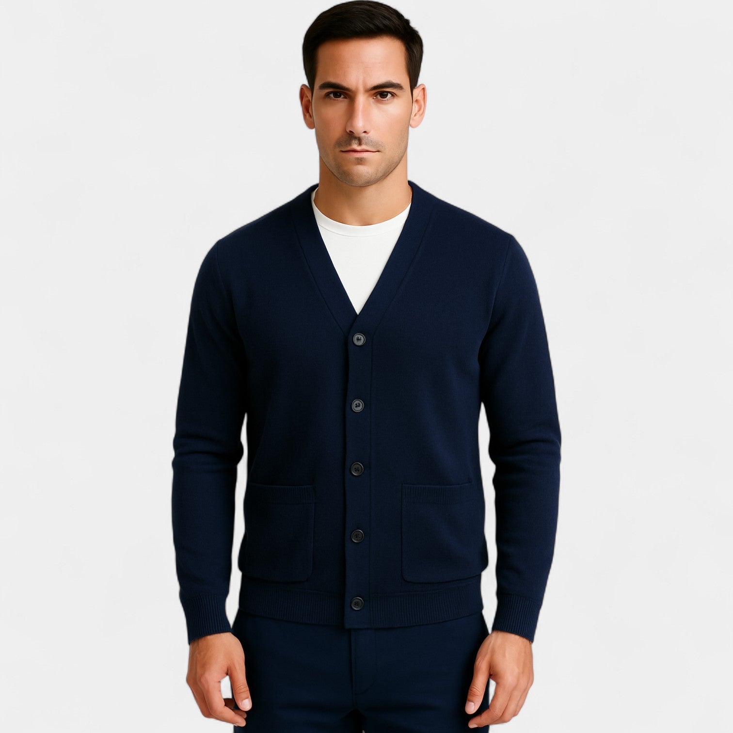 Gilet Homme Col V en Laine – Superposition Minimaliste Intemporelle