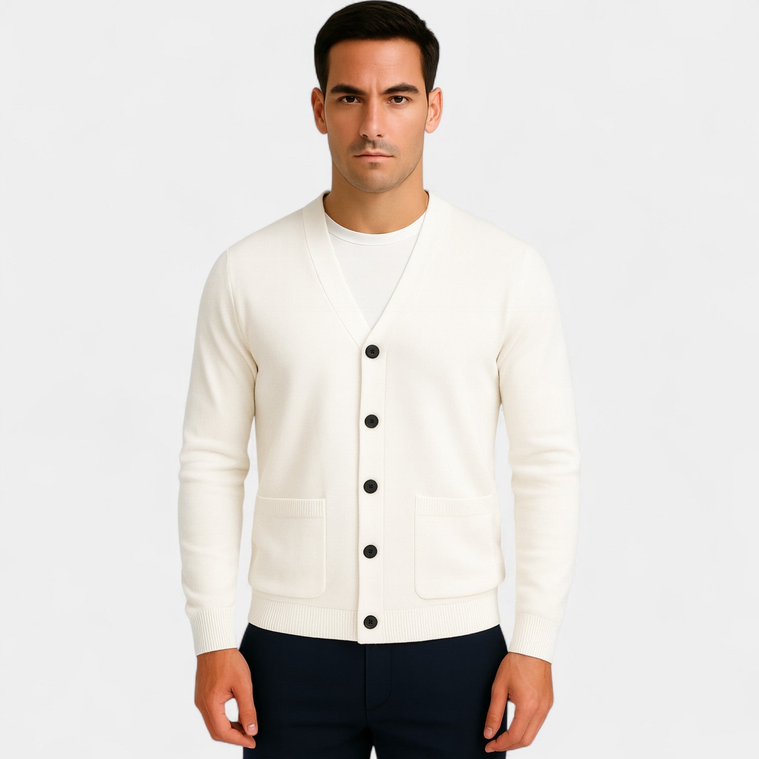 Gilet Homme Col V en Laine – Superposition Minimaliste Intemporelle