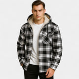 Manteau bûcheron homme doublé polaire – plaid à capuche classique moderne
