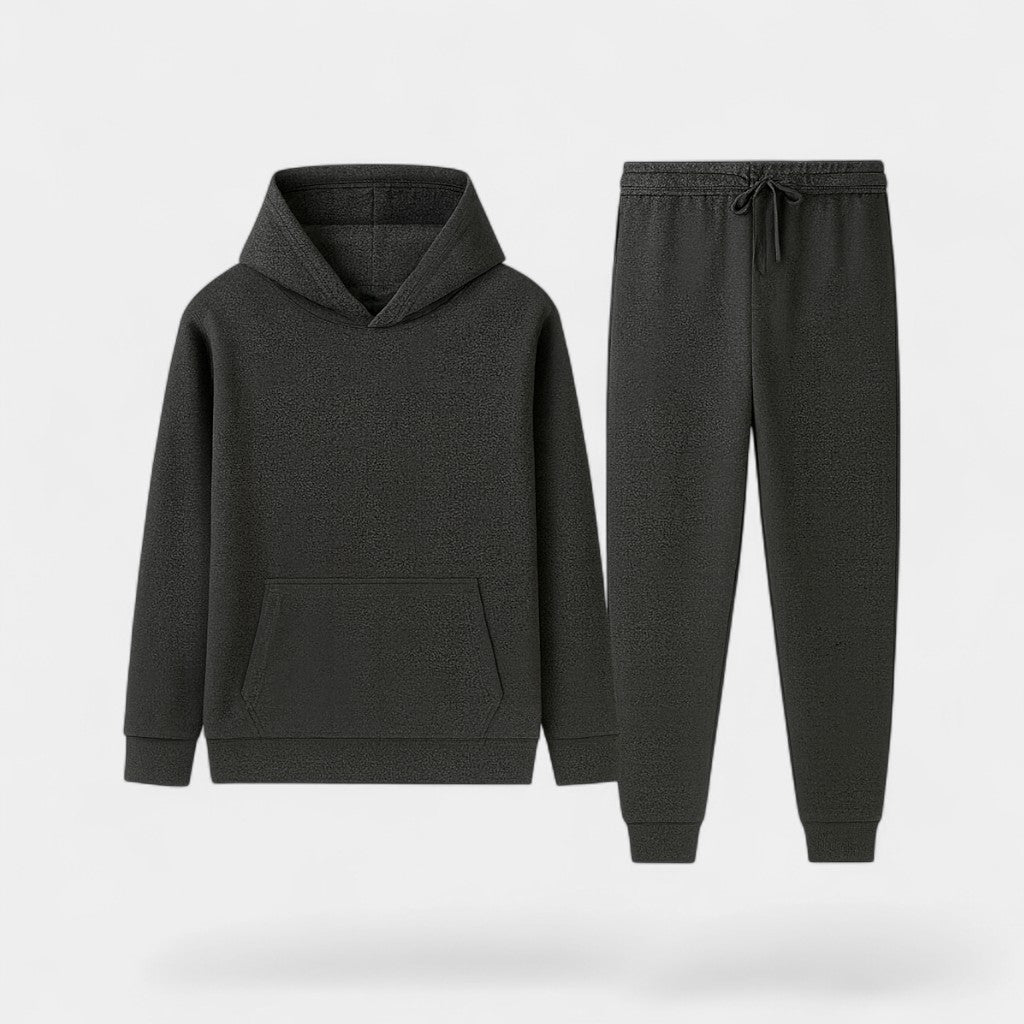 Ensemble de sport homme à capuche polaire – Minimalisme chaud et élégant