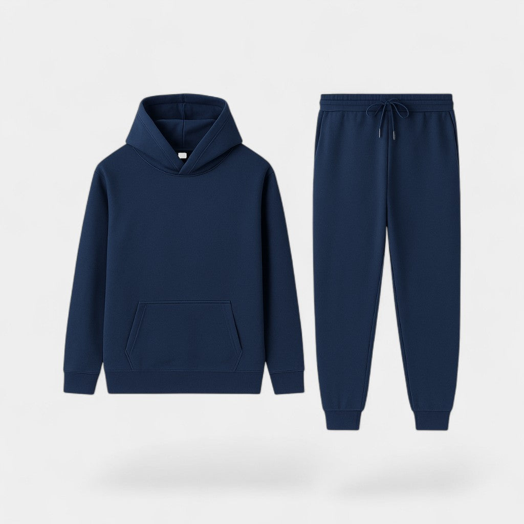 Ensemble de sport homme à capuche polaire – Minimalisme chaud et élégant