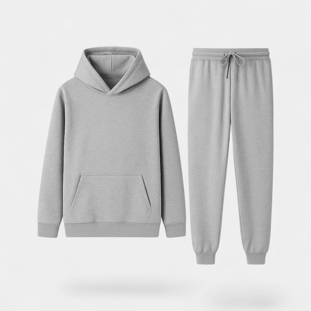 Ensemble de sport homme à capuche polaire – Minimalisme chaud et élégant