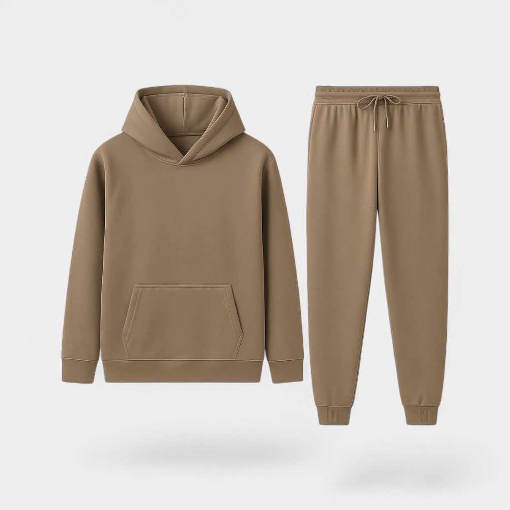 Ensemble de sport homme à capuche polaire – Minimalisme chaud et élégant