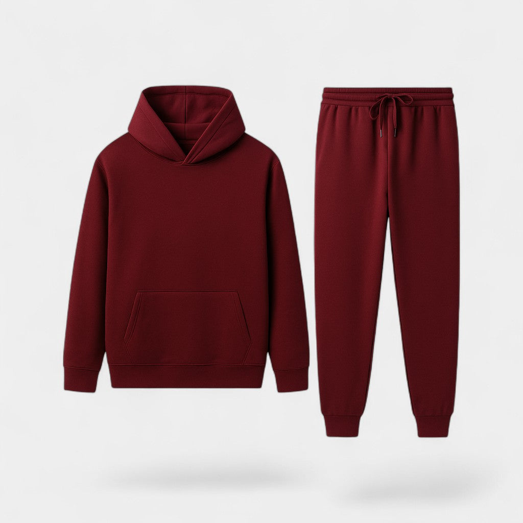 Ensemble de sport homme à capuche polaire – Minimalisme chaud et élégant
