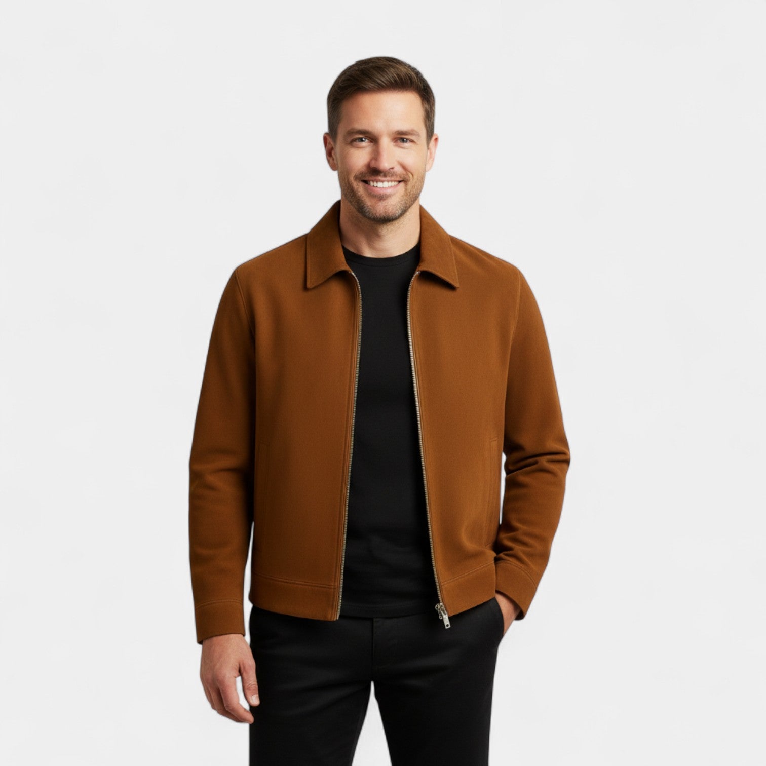 Veste courte en daim homme coupe ample