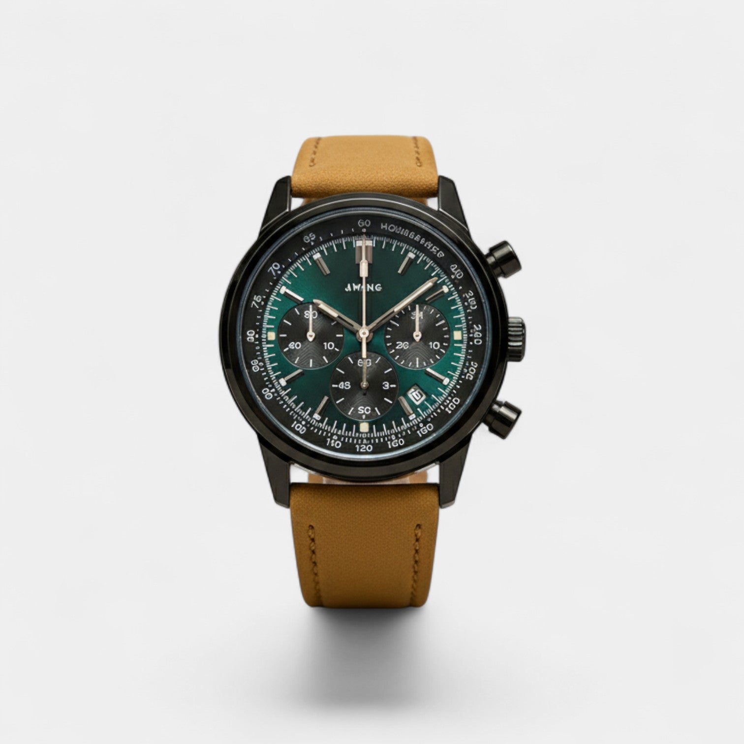 Montre pour Homme Bracelet Cuir – Quartz Chronographe Étanche 40,5 mm