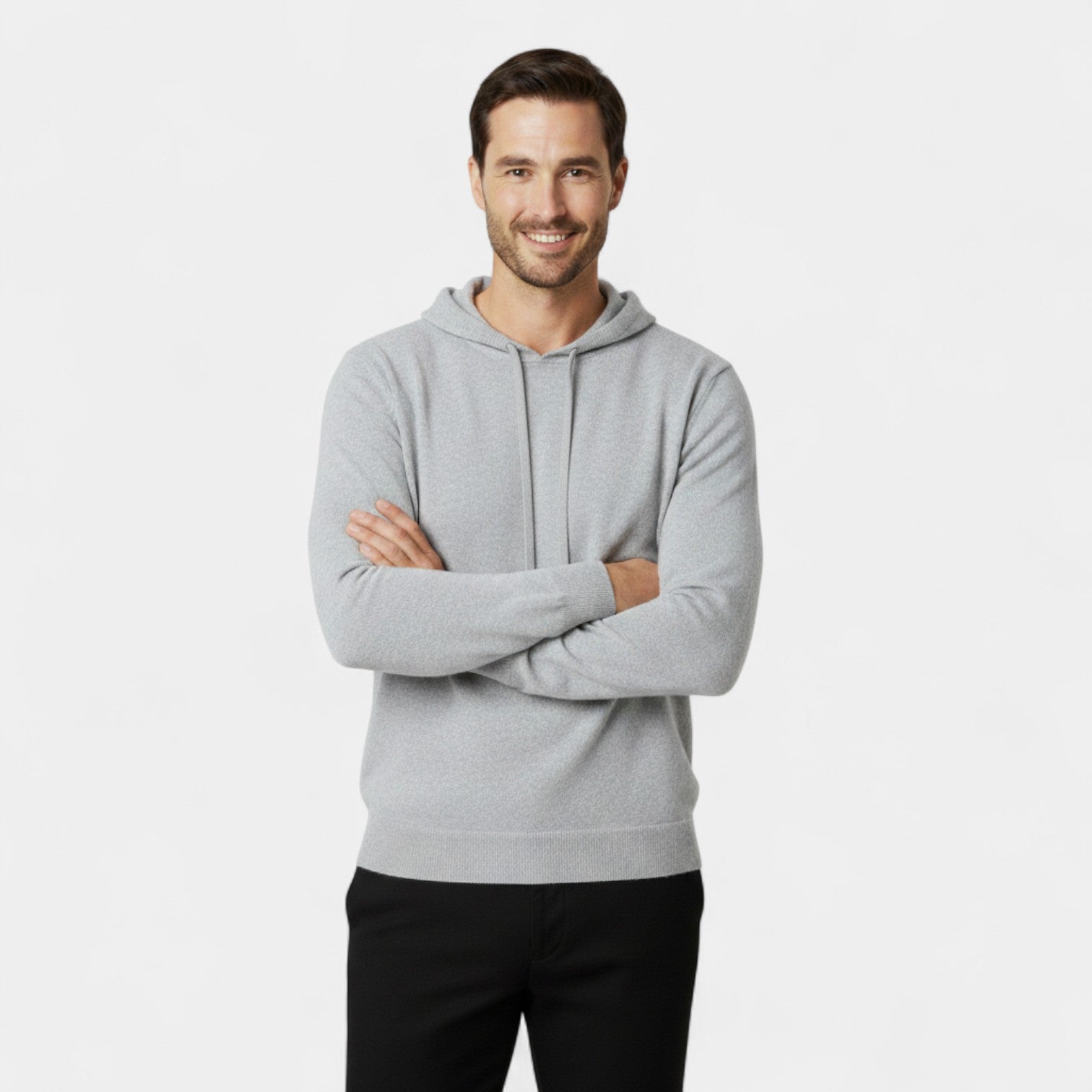 Sweat à capuche homme en 100% laine mérinos – Design ample et minimaliste