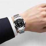 Montre pour Homme Bracelet Acier Inoxydable – Quartz Lumineuse et Étanche 41 mm