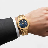 Montre de Luxe pour Homme Or Rose – Quartz Lumineuse et Étanche 42 mm