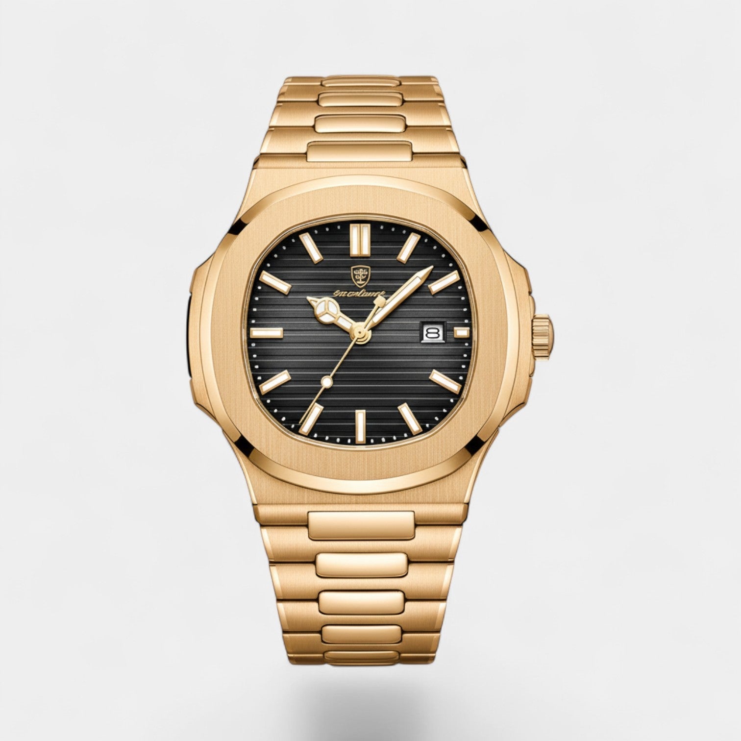 Montre de Luxe pour Homme Or Rose – Quartz Lumineuse et Étanche 42 mm