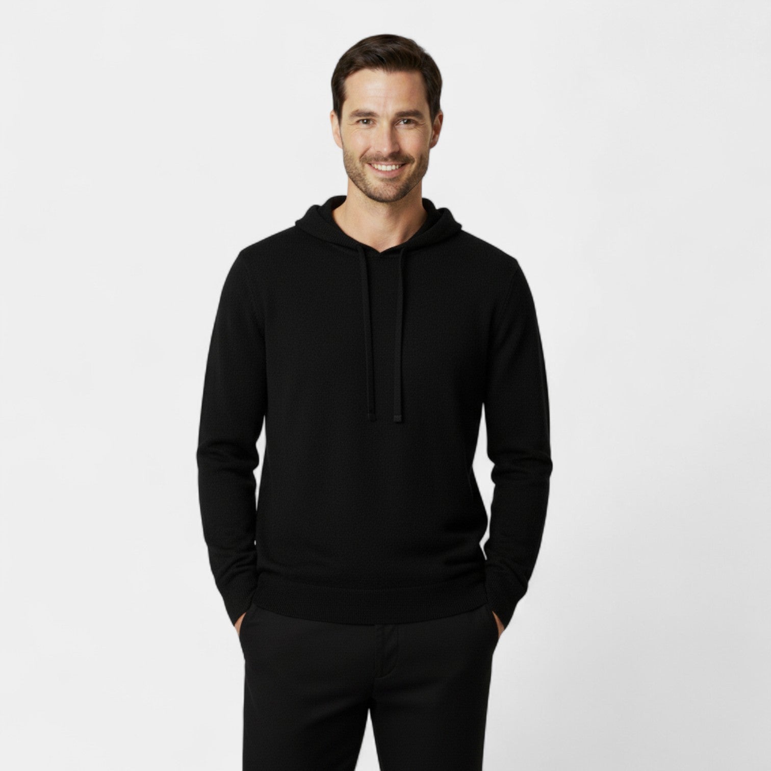 Sweat à capuche homme en 100% laine mérinos – Design ample et minimaliste