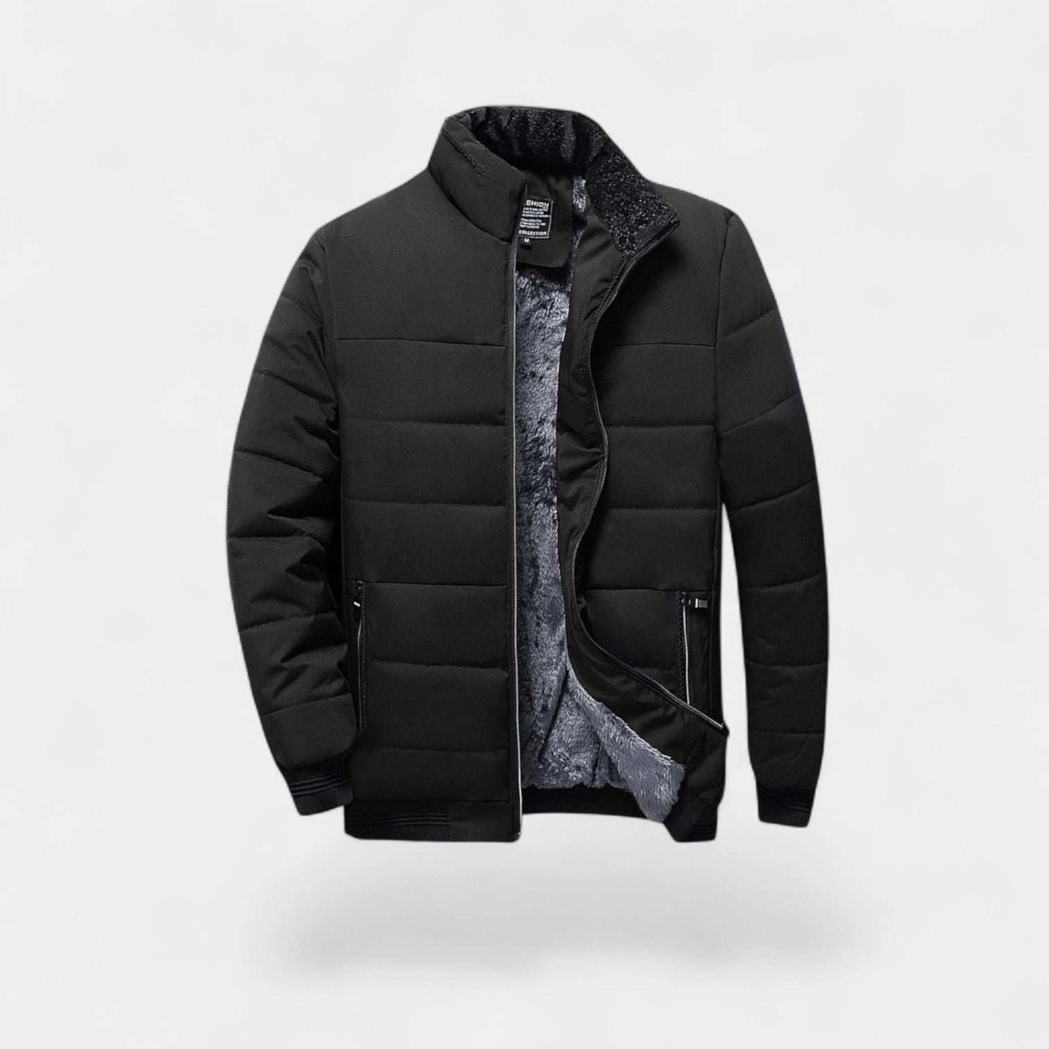 Doudoune homme coton hiver – Col montant doublé fourrure