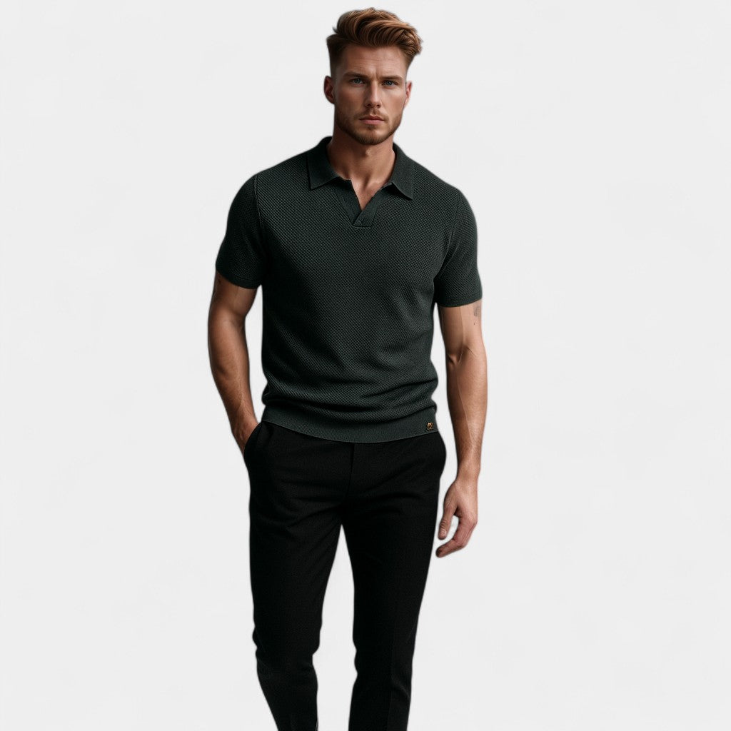 Cotton Polo Sans Boutons - Élégance Riviera