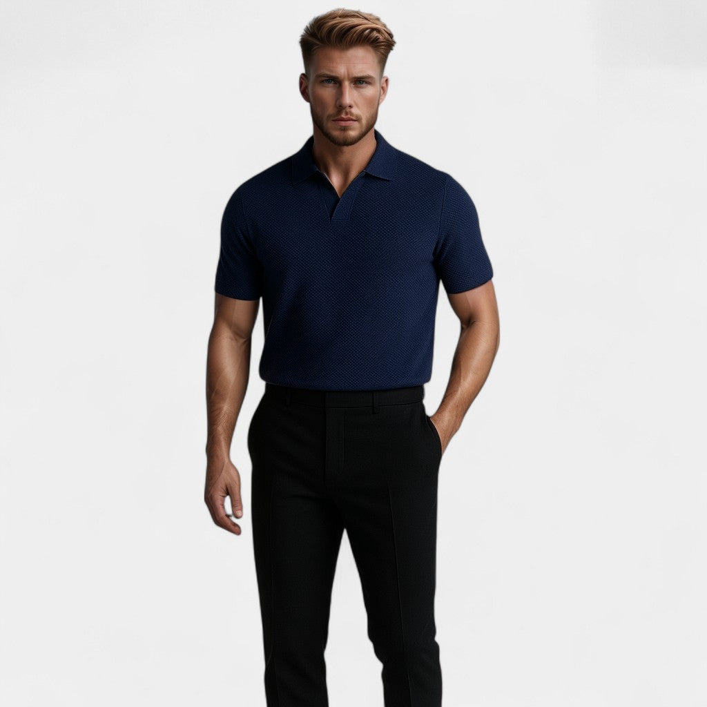 Cotton Polo Sans Boutons - Élégance Riviera