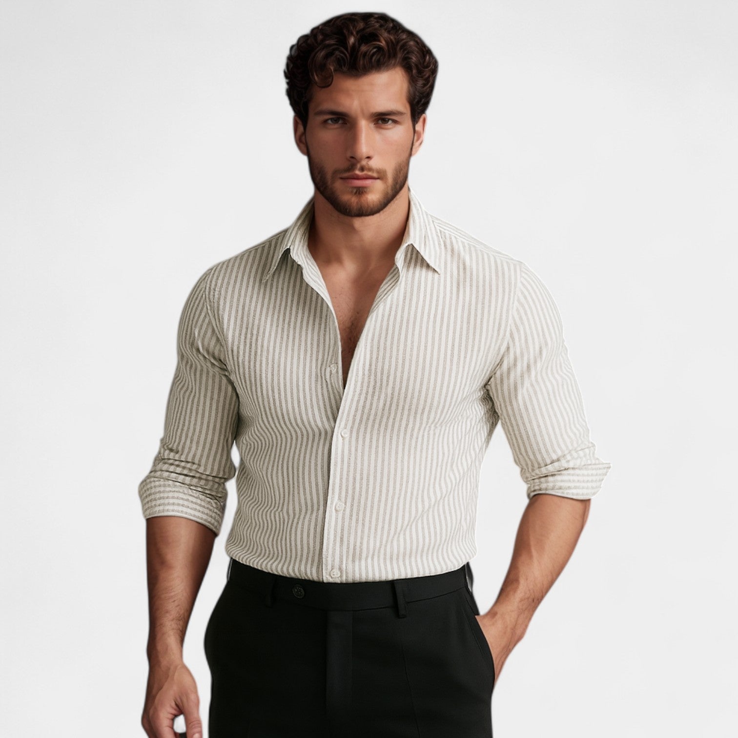 Cotton Chemise Rayée - Riviera Fit