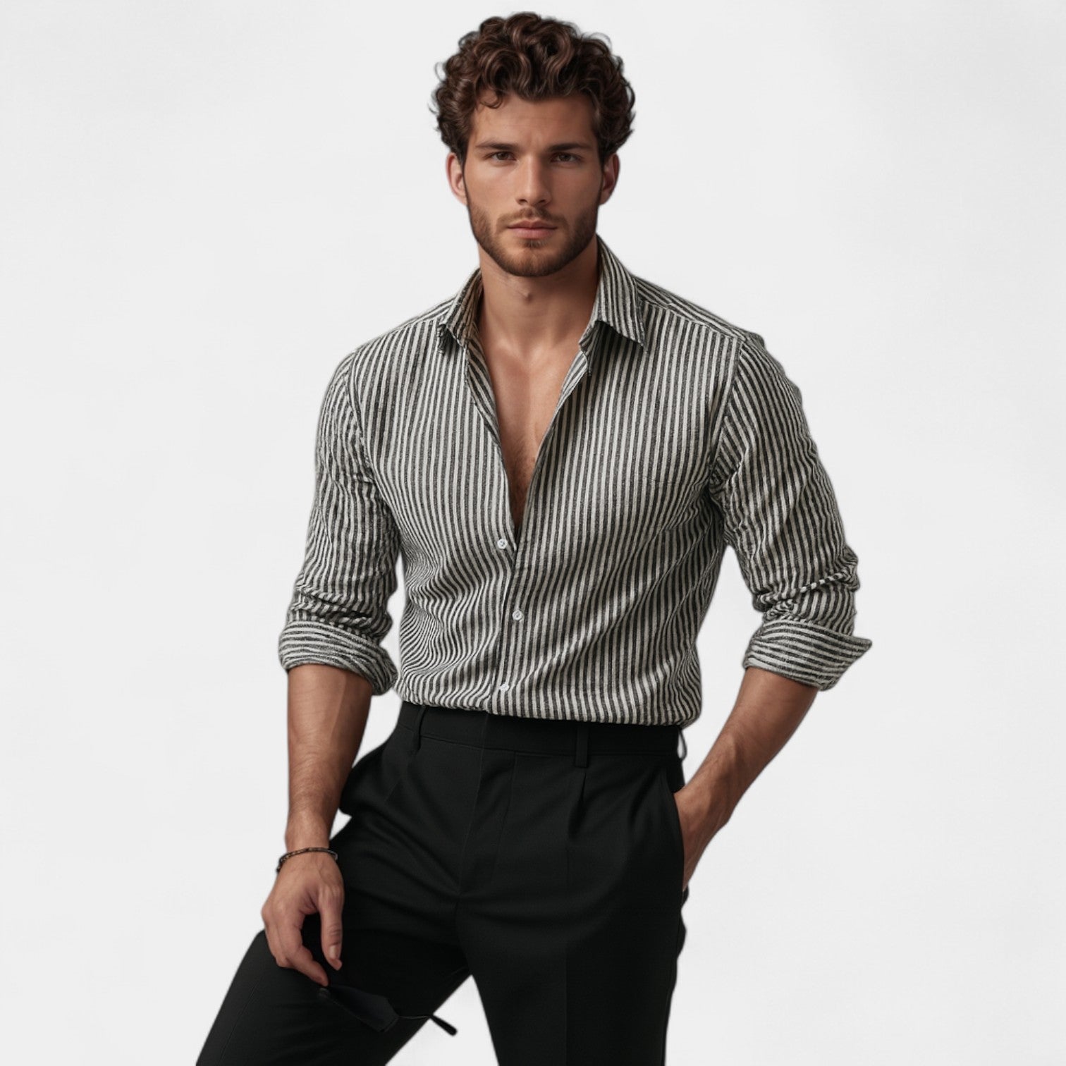 Cotton Chemise Rayée - Riviera Fit