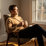 Pull Homme Col Roulé Doublé en Laine – Velours Épais