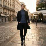Manteau trench mi-long homme en laine