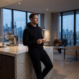 Ensemble de sport homme à capuche polaire – Minimalisme chaud et élégant