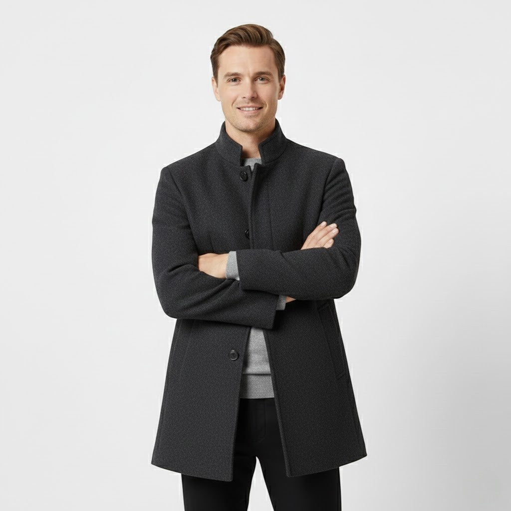 Manteau homme épaissi en laine mérinos