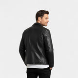 Manteau homme ajusté en cuir PU