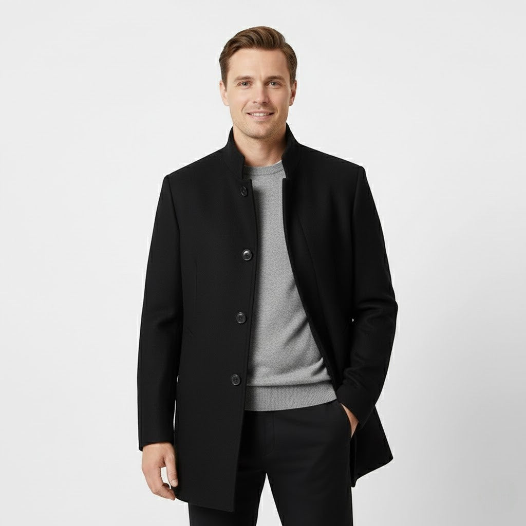 Manteau homme épaissi en laine mérinos