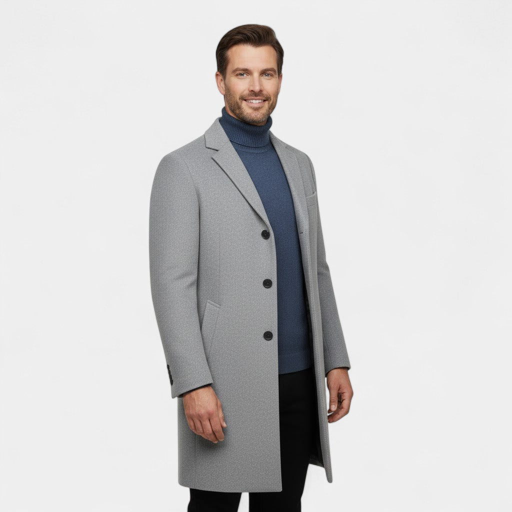 Manteau trench mi-long homme en laine