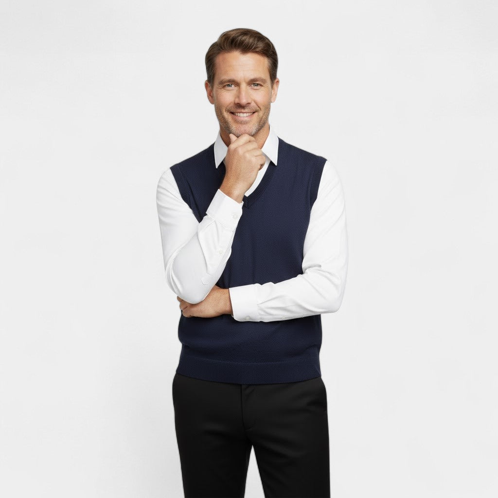 Gilet sans manches en coton pour homme – Élégance épurée