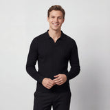 Polo rayé homme coton manches longues – style coréen minimal