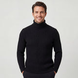 Pull Col Roulé pour Homme en Laine Technique Mélangée – Coupe Slim Élégante
