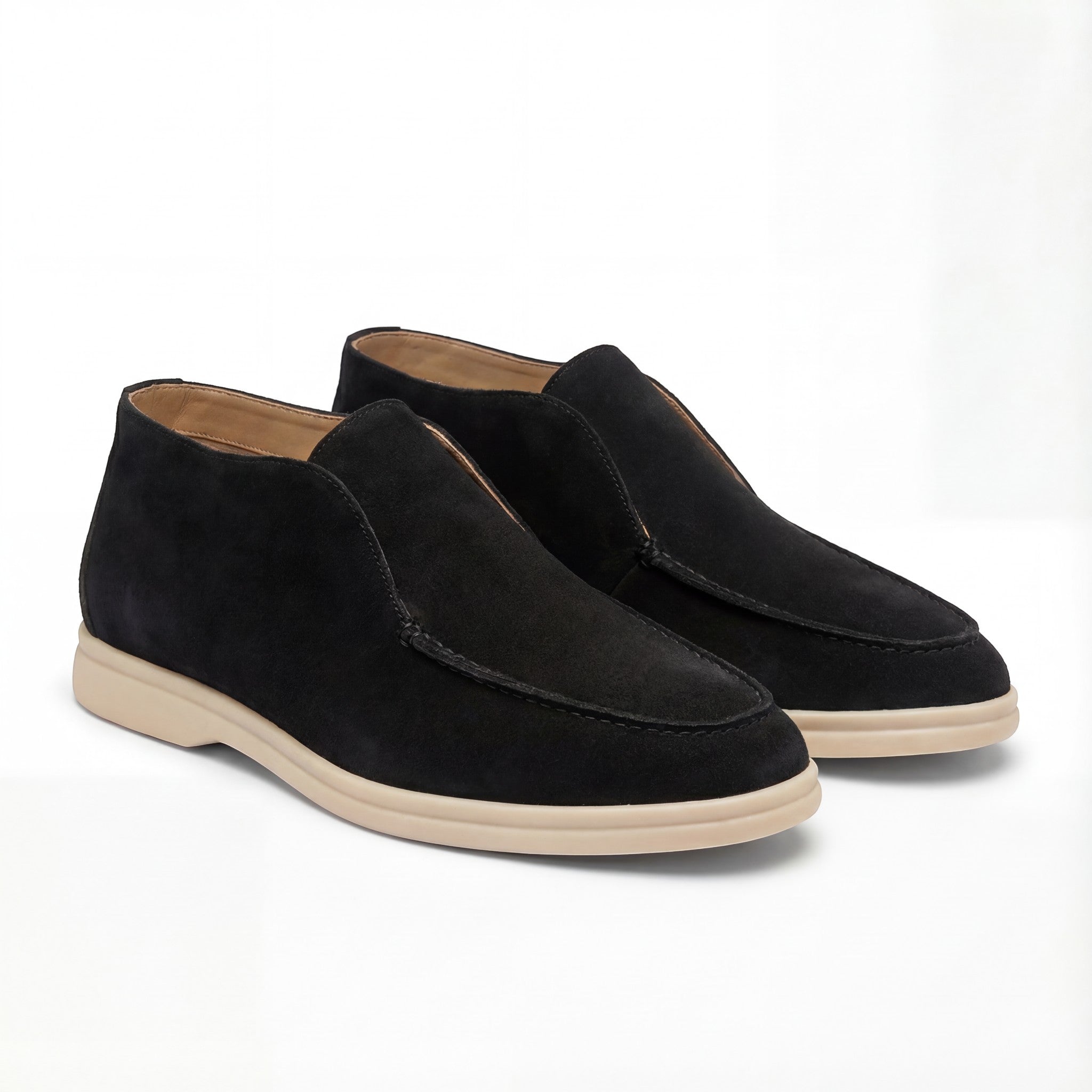 Mocassins Hauts Homme en Suède – Minimalistes Rétro Slip-On