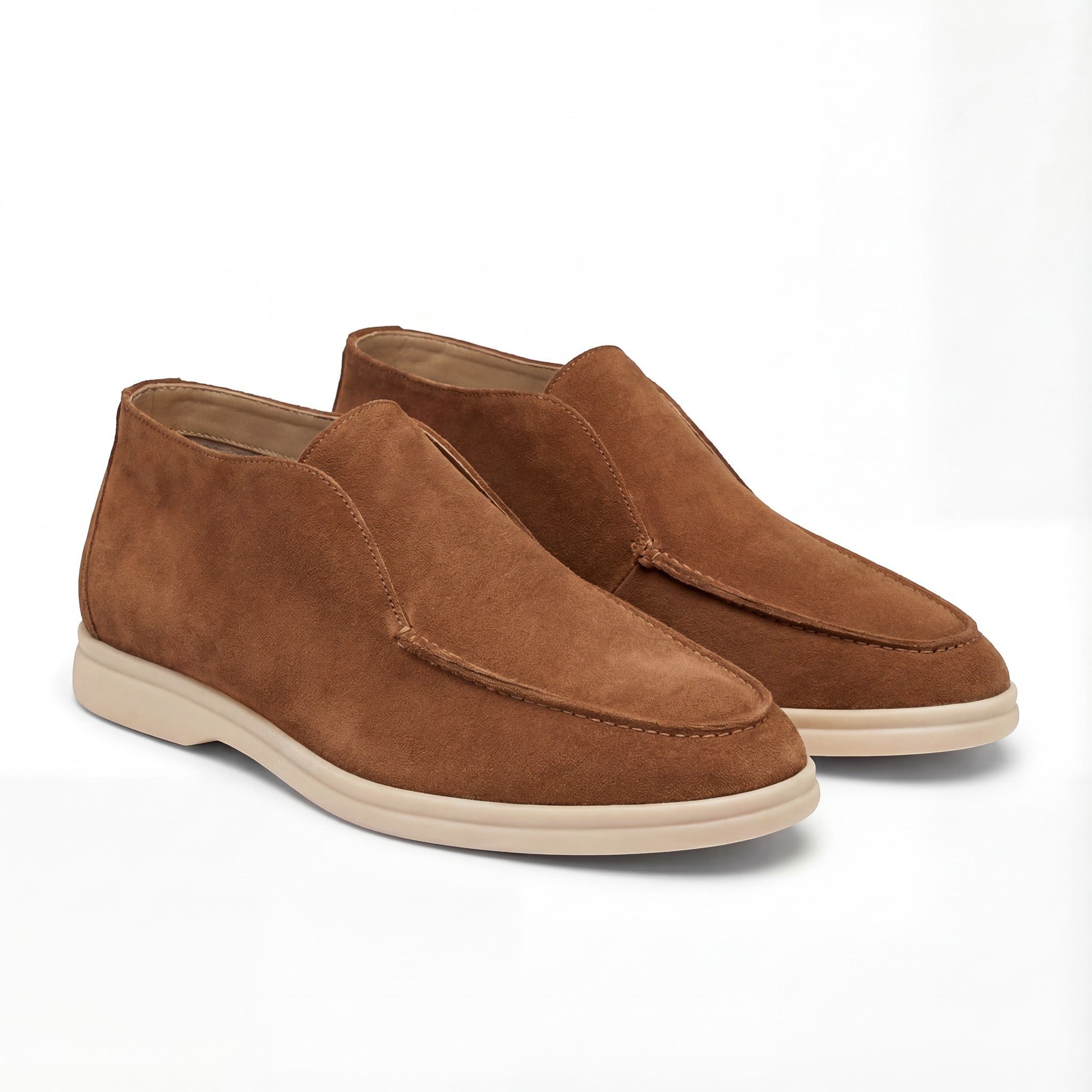 Mocassins Hauts Homme en Suède – Minimalistes Rétro Slip-On